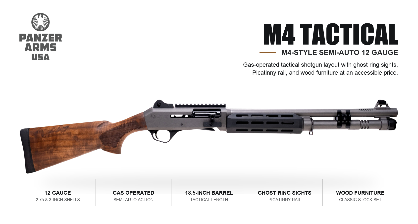 Panzer Arms M4 Shotgun for Sale | Benelli M4 Style 12-Gauge | Impact Guns