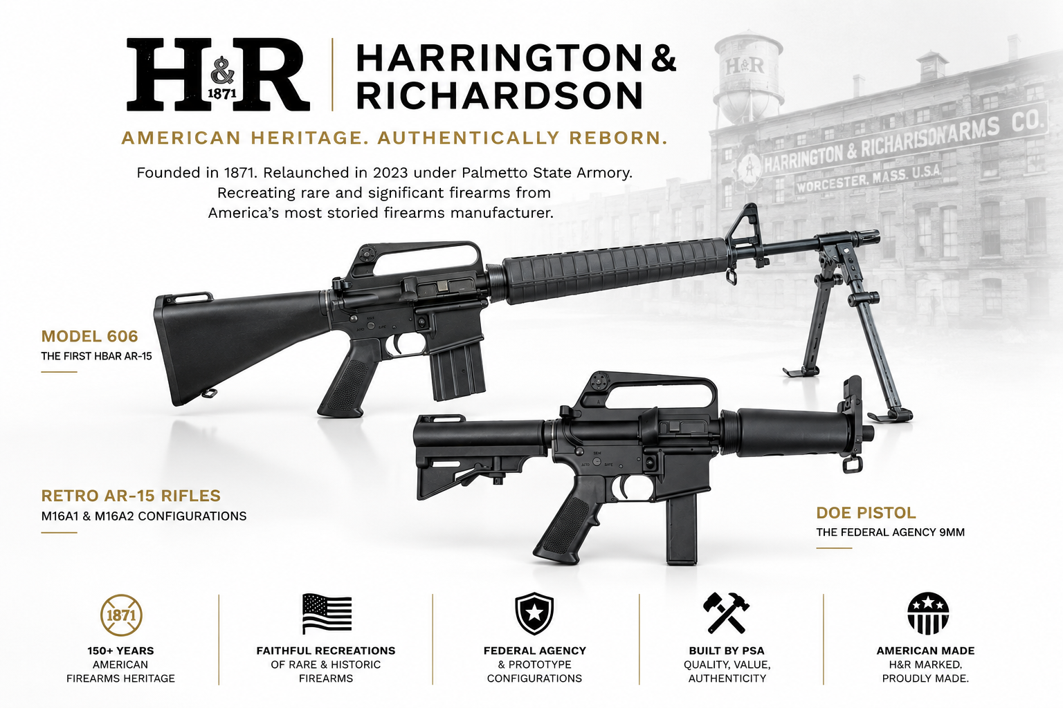 H&R Firearms for Sale | DOE Pistol, Model 606 & Retro ARs | Impact Guns