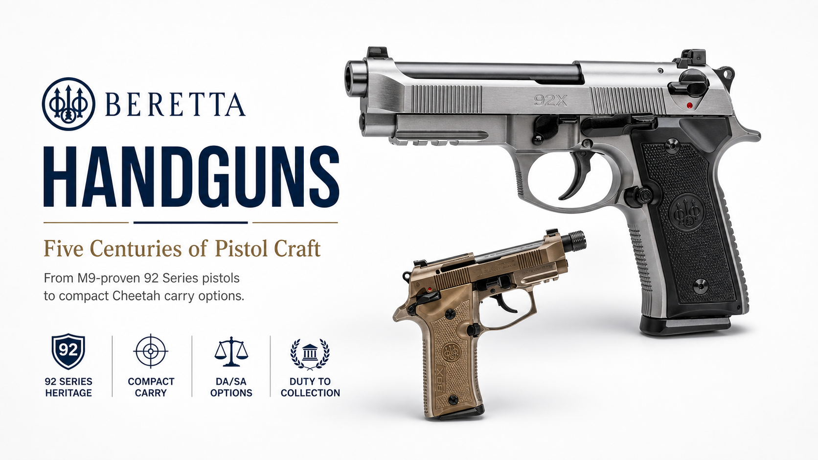 Beretta Handguns for Sale | 92FS, APX, PX4, Tomcat & More | Impact Guns