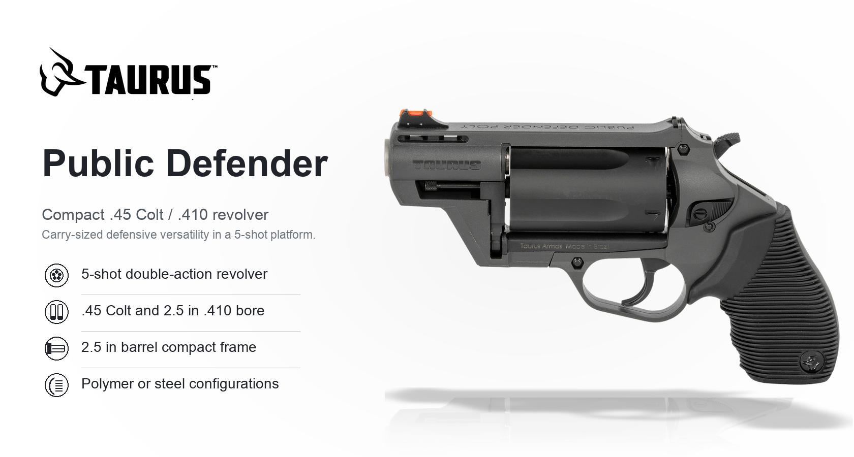 Taurus Public Defender for Sale — .45 Colt/.410 Revolver | Impact Guns