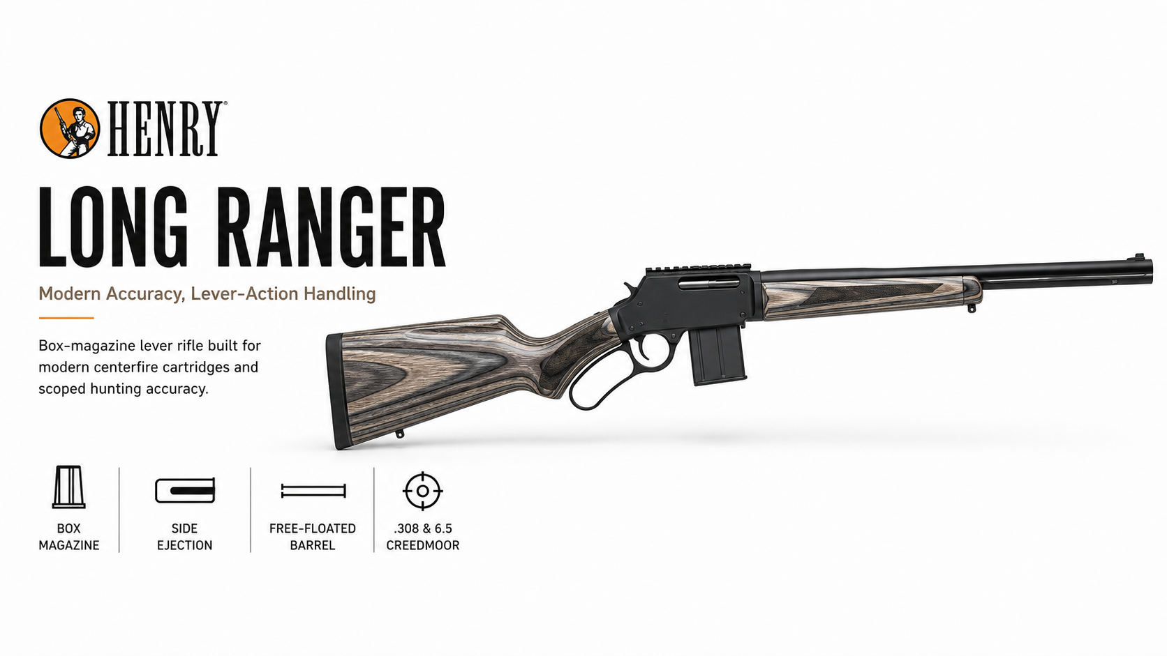 Henry Long Ranger for Sale — Lever-Action Rifle in .223, .243, .308 & 6.5 CM | Impact Guns