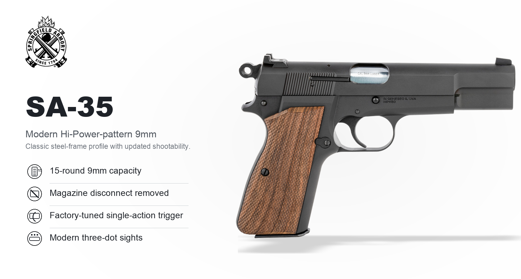 Springfield Armory SA-35 for Sale — 9mm Hi-Power Pistol | Impact Guns