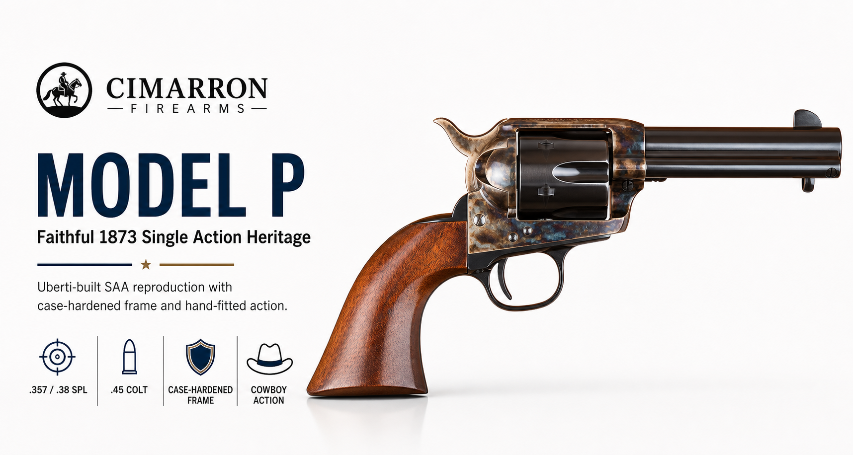 Cimarron Model P for Sale — Single Action Army Revolver | Impact Guns