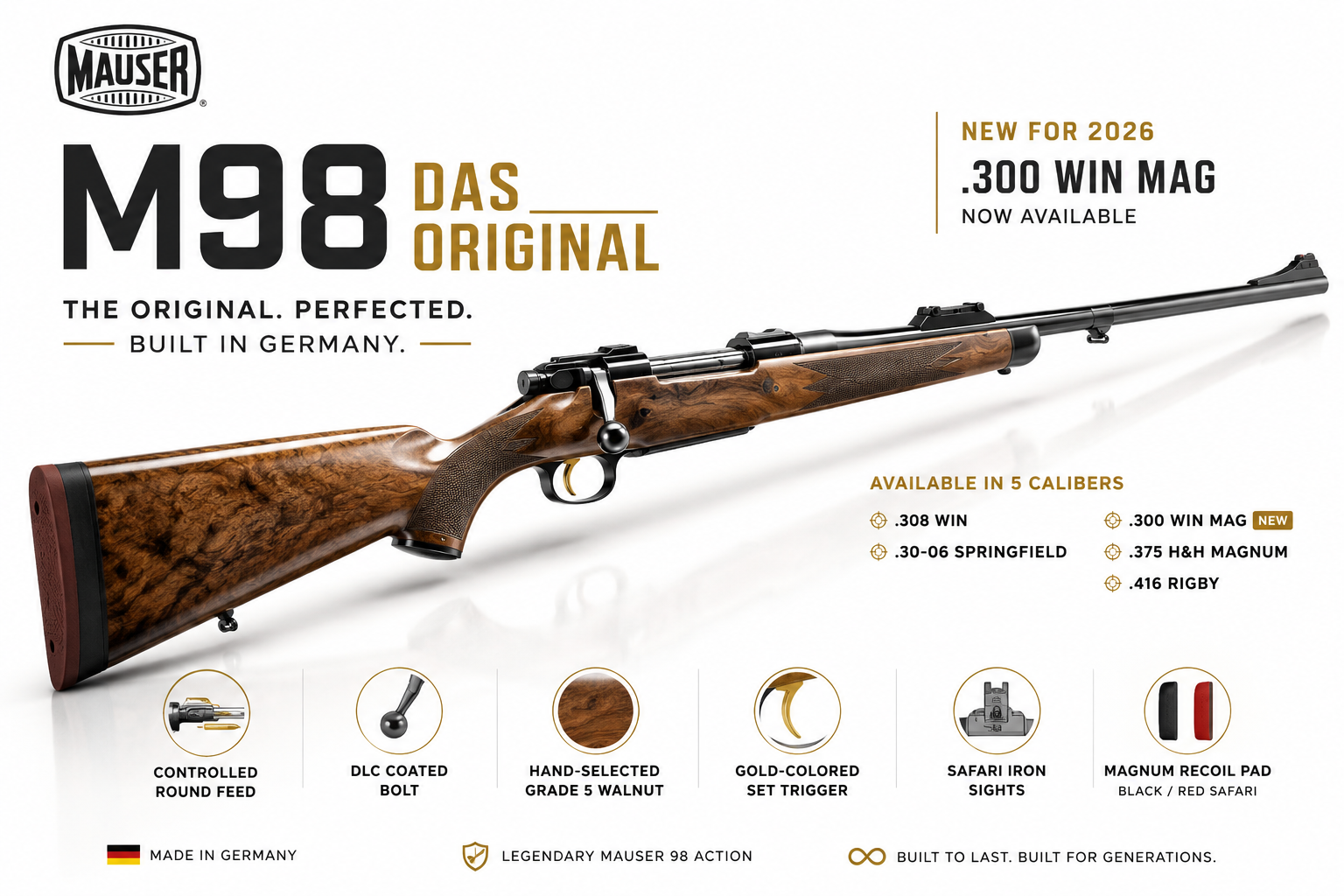 Mauser M98 Das Original for Sale — .308, .30-06, .300 Win Mag | Impact Guns