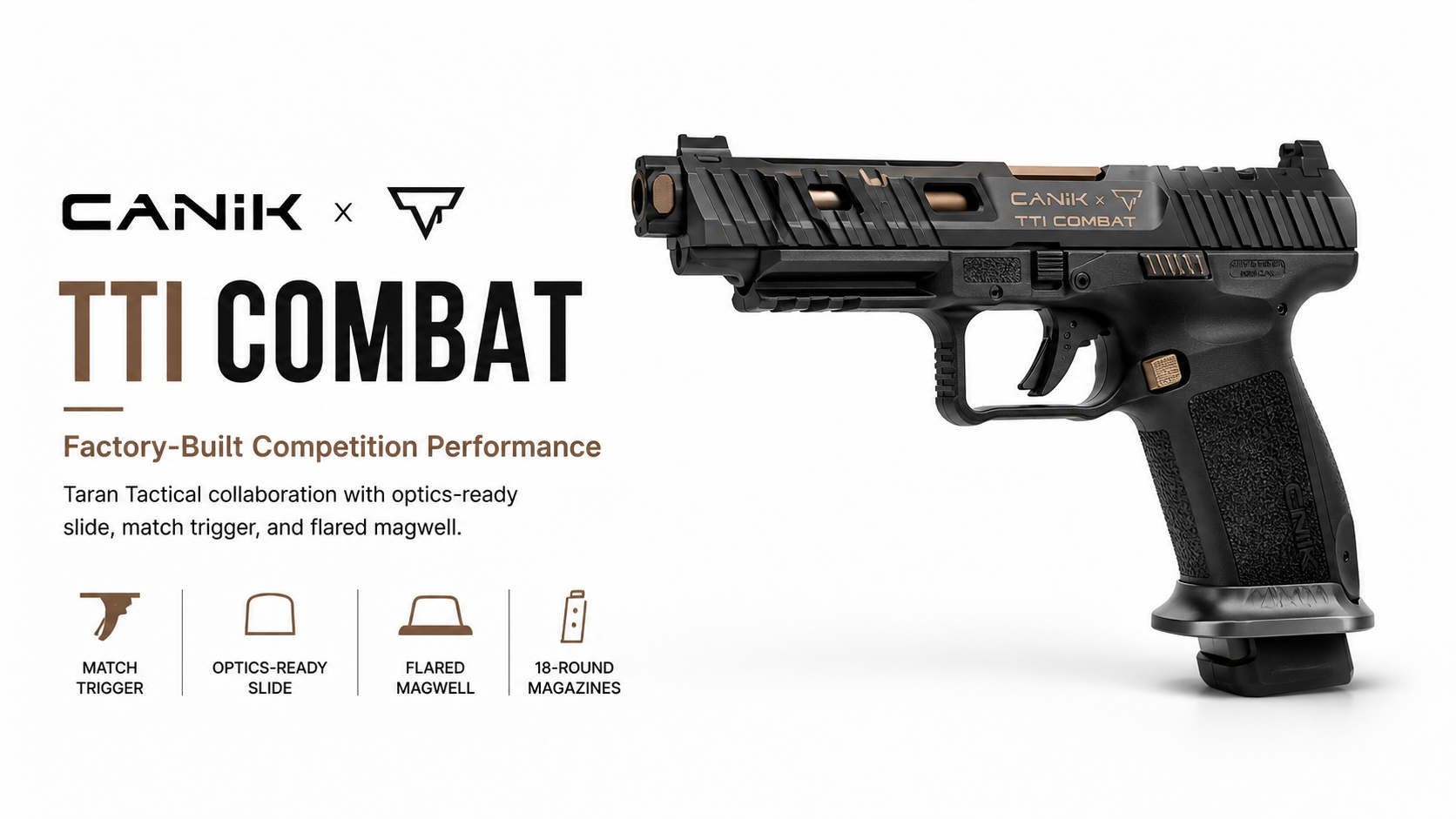 Canik TTI Combat Pistol for Sale — 9mm Carry & Competition | Impact Guns