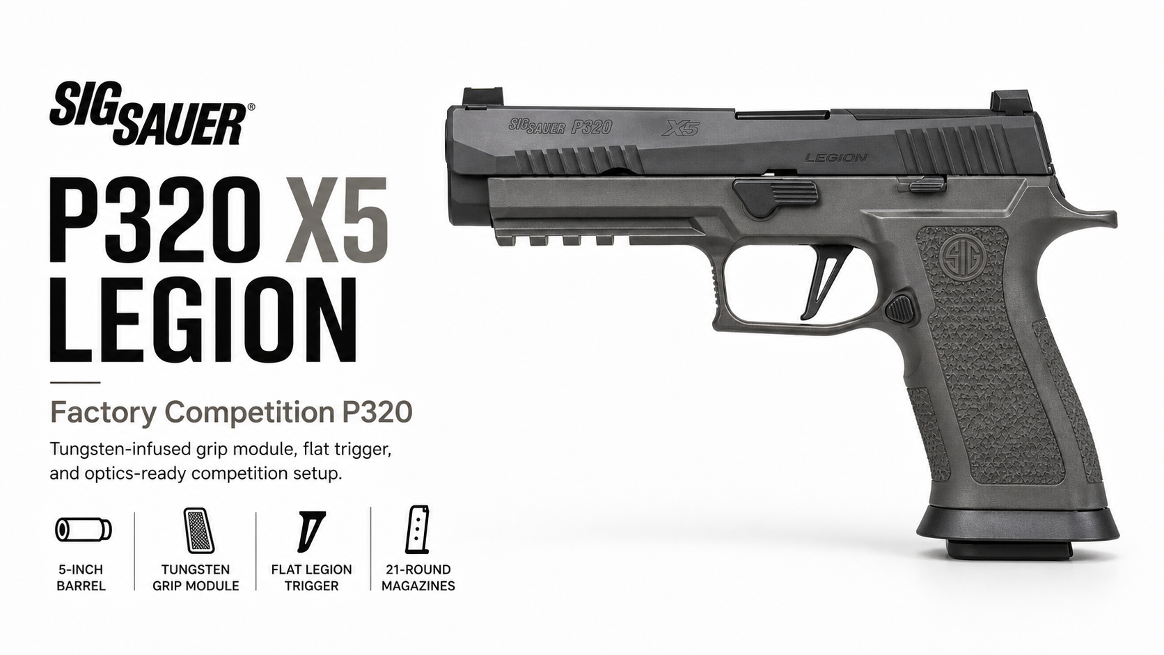 Sig Sauer P320 X5 Legion for Sale — Competition 9mm Pistol | Impact Guns