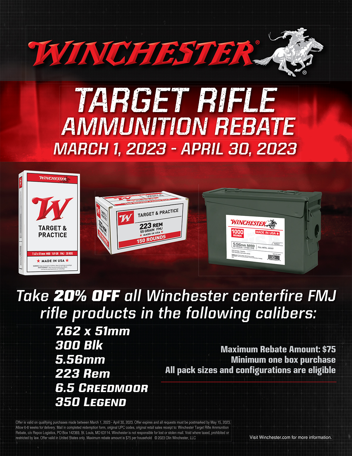 Winchester Target Rifle Ammunition Rebate