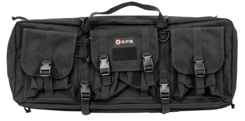 G*Outdoors Double Rifle Case Black 600D Polyester with 2 Padded Pistol ...