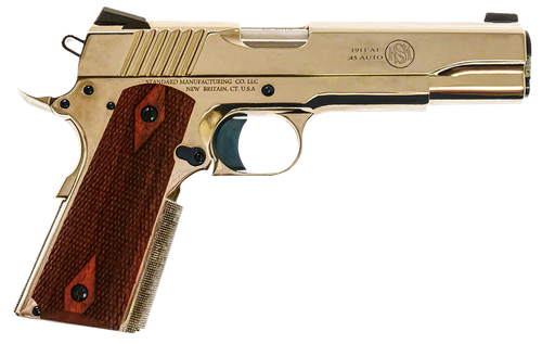 Standard Manufacturing 1911 Standard Full Size Frame 45 ACP 7rd 5" Stainless Match Grade Barrel, Nickel Steel Serrated Slide, Nickel Steel Frame Beavertail, Walnut Double Diamond Grip