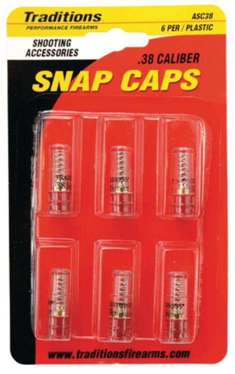 Traditions Black Powder Snap Caps Pistol .38 Special 6 Per Package ...