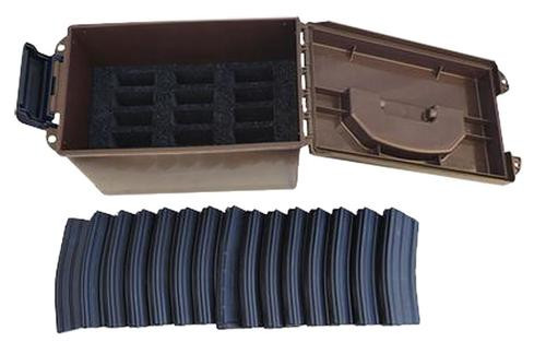 MTM Tactical Magazine Can Holds Fifteen 30-Round Magazines Dark Earth