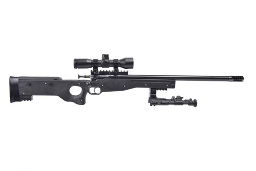 Crickett KSA2159 CPR Complete Package 22 LR Caliber with 1rd Capacity, 16.12″ Bull Barrel, Blued Metal Finish & Fixed Adjustable Cheek Piece Black Stock Right Hand (Youth) Includes Scope & Bipod