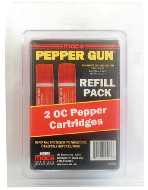 Mace Pepper Gun Refill Cartridges, OC, 2 Pack Impact Guns