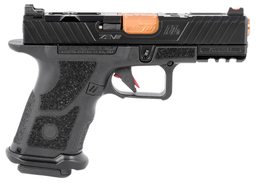 ZEV Tech O.Z-9 Compact 9mm, Black Polymer Grip, Bronze Barrel