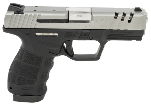SAR Sar9x Compact 9mm, Black Body, Stainless Slide, 15rd - Impact Guns