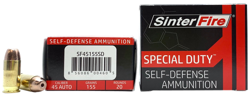 Sp 45 SinterFire Inc Special Duty 45 ACP, 155gr, Frangible Hollow Point, 20rd ...