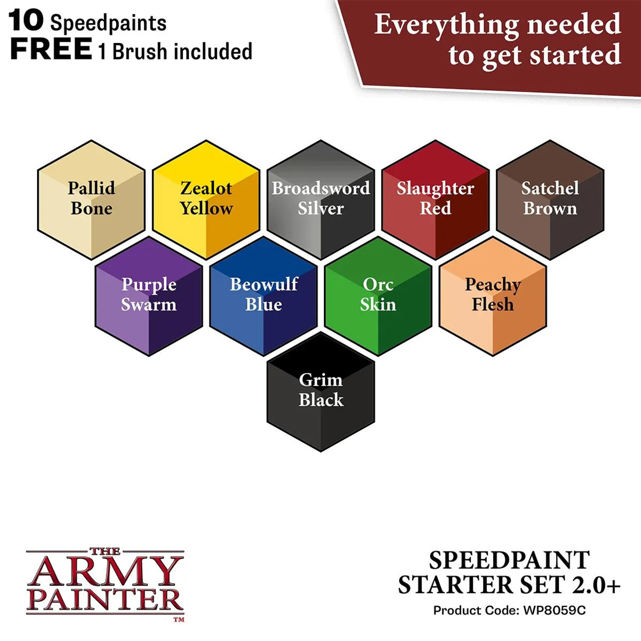The Army Painter Speedpaint Starter Set - 10x18ml Speed Model Paint Kit Pre  Loaded with Mixing Balls and 1 Brush- Base, Shadow and Highlight in One