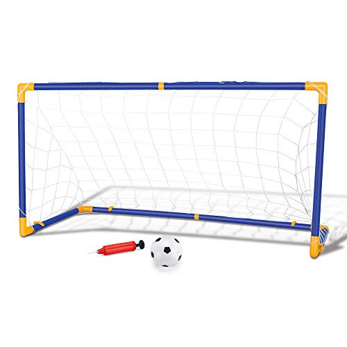 Kid’s Mini Soccer Goal Net and Inflatable Ball Set – Backyard