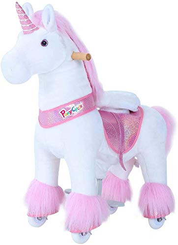 PonyCycle Pink Unicorn Ride On Horse Toy Walking Rocking Pony