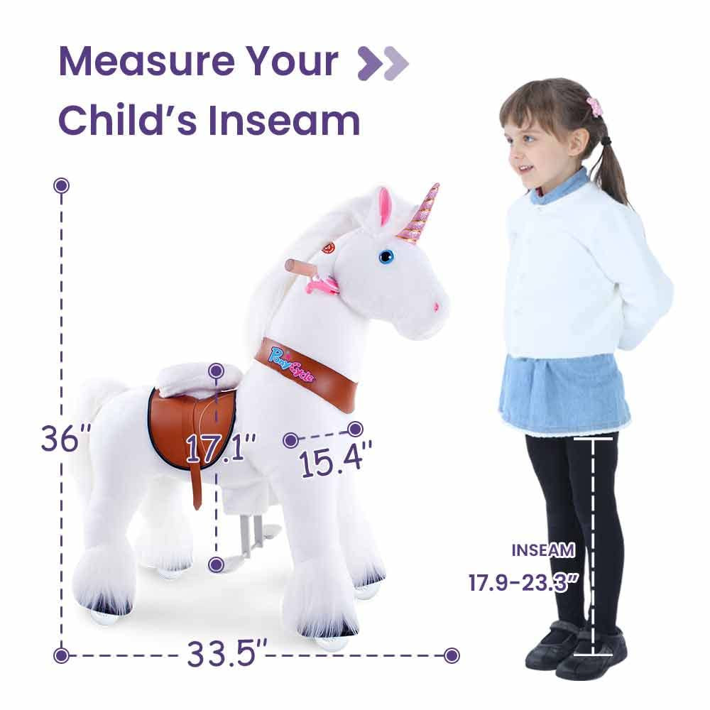 PonyCycle White Unicorn Ride On Horse Toy Walking Rocking Pony
