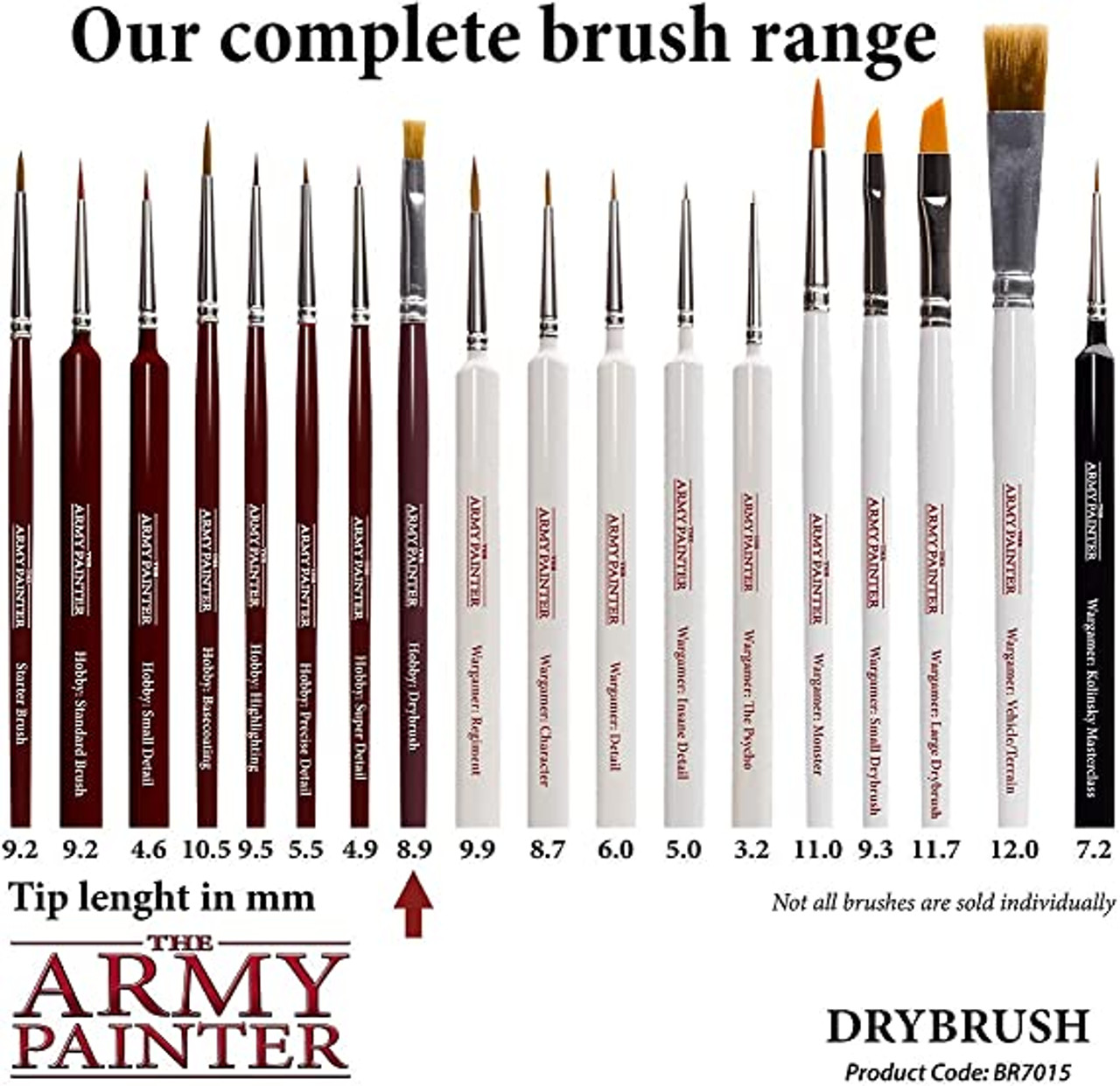 Army Painter TL5054 Master Class Drybrush Set (Brushes) Miniature Painting  Tools