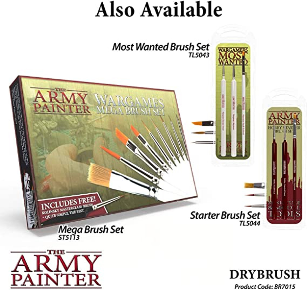 The Army Painter TL5054 Masterclass Drybrush - Set of 3 Brushes for sale  online