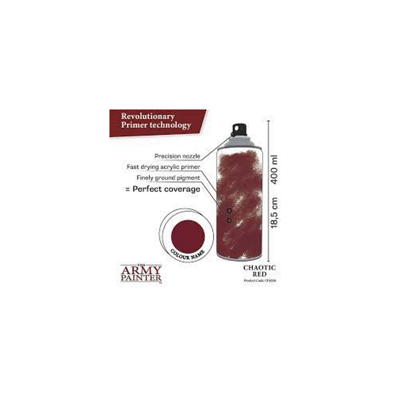 The Army Painter Primer Dragon Red 400ml Acrylic Spray for