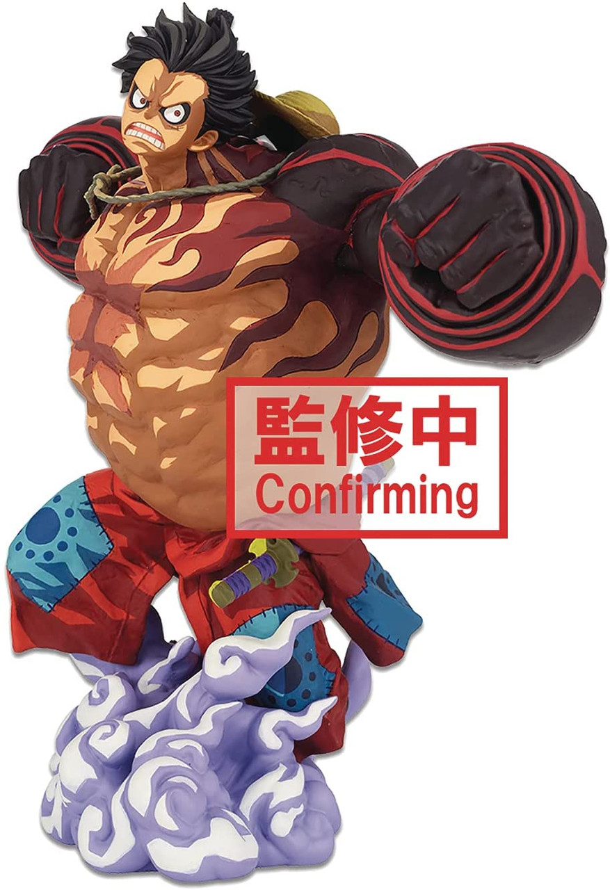 New Monkey D Luffy Punching red fist One Piece Anime Gear 4 Figure Toy  Statue 