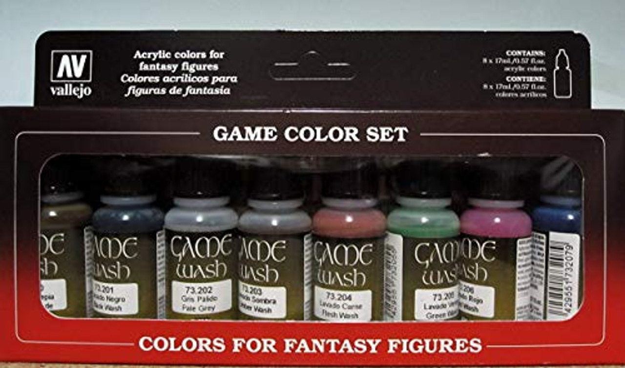 Vallejo Game Color Washes Set Pack of 8 17ml VAL-73998 - Saga Concepts