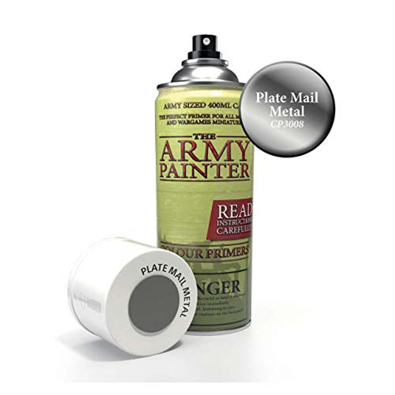 The Army Painter color Primer, Plate Mail Metal, 400 ml, 13.5 oz