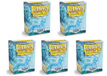 Dragon Shield Matte Clear Standard Size 100 ct Card Sleeves Value Bundle - (Packs of 5)