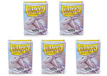 Dragon Shield Matte White Standard Size 100 ct Card Sleeves Value Bundle - (Packs of 5)