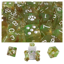 Role 4 Initiative Diffusion Large High Visibility Polyhedral Dice Set Druid's Circle with White Numbers 7 Ct R4i-50524-7C