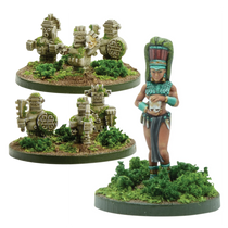 Mythic Earth Maya Ah Kin Priestess 5 Metal Miniature Figures Set MSMA36
