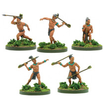 Mythic Earth Maya Tikal Atlatl Spearslingers 5 Metal Miniature Figures Set MSMA42