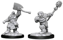 Wizkids Dungeons & Dragons Magic the Gathering W14 Dwarf Fighter & Dwarf Cleric Unpainted Miniatures D&D  WZK90276