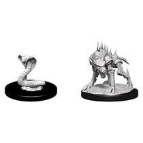 Dungeons and Dragons Wizkids Monster Nolzur's Marvelous Unpainted s W14 Iron Cobra & Iron Defender Miniature D&D WZK90243
