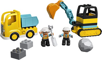 LEGO DUPLO Construction Truck & Tracked Excavator Building Site Toy for Kids Aged 2 and Up Digger Toy and Tipper Truck Building Set for Toddlers New 2020 (20 Pieces)