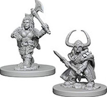 Dungeons and Dragons Wizkids Dwarf Barbarian Nolzurs Marvelous Unpainted Dwarf Female Barbarian Paladin Miniature D&D WZK72645
