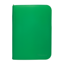 Ultra PRO Zippered PRO Binder 4 Pocket Vivid Green Stores up to 160 cards in Deck Protector sleeves in side-loading pockets ULP4P15893