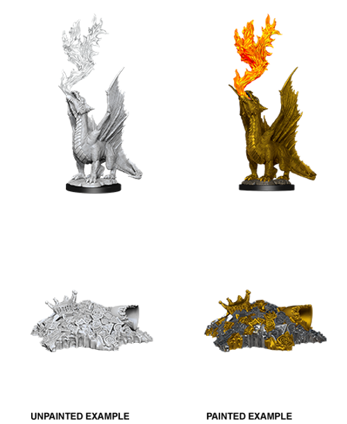 D&D Nolzur's Marvelous Miniatures: Gold Dragon Wyrmling & Treasure Pile (W11)