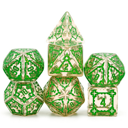 Huge Fluorite Castle Dice Set - 25mm