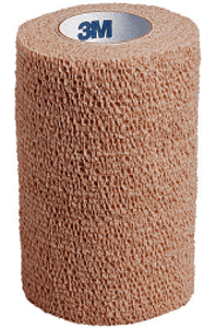 Cohesive Bandage 4 Inch X 5 Yard Standard Compression Self-adherent Closure Tan NonSterile 1/each