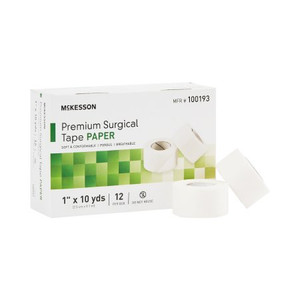 Medical Tape McKesson Skin Friendly Paper 1 Inch X 10 Yard White NonSterile 12/box