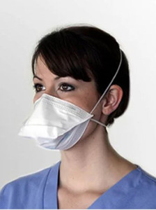 Particulate Respirator N95 Flat Fold Pouch Elastic Straps White ASTM Level 3 (50/box) (Non-Returnable)
