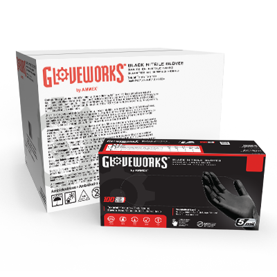 Nitrile Gloves Medium Black Powder Free Nail Depot