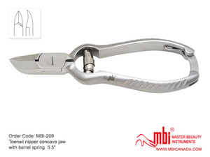 Toe Nail Nipper Concave Jaw w/Barrel Spring 5.5"