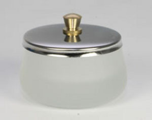 Frosted Dappen Dish with Lid