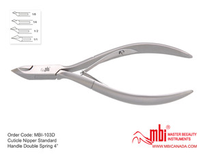 Cuticle Nipper 1/2 Jaw Silver Double Spring