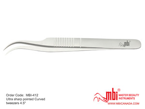 Curved Tweezers w/ Ultra Fine Point 4.5"